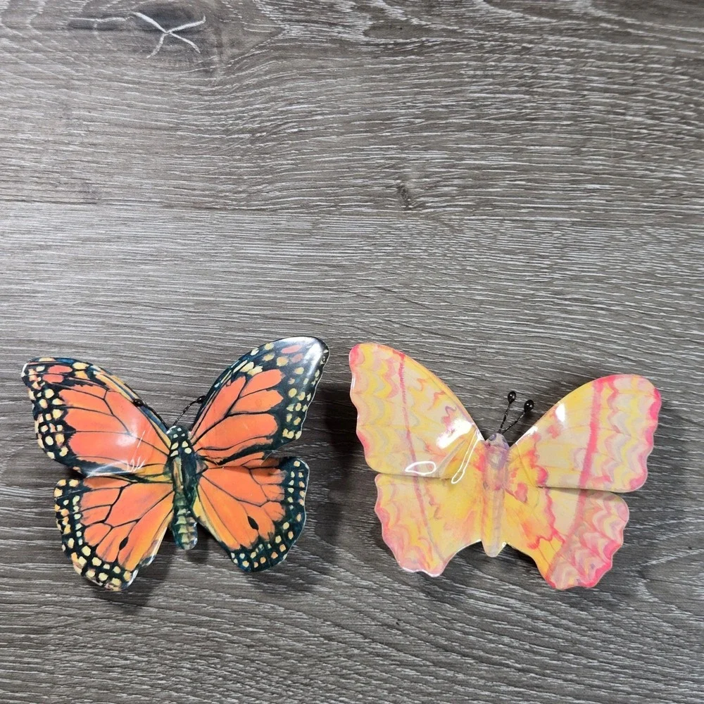 Butterfly Fridge Magnets Set Colorful Monarch Yellow Pink Decorative Magnets Set